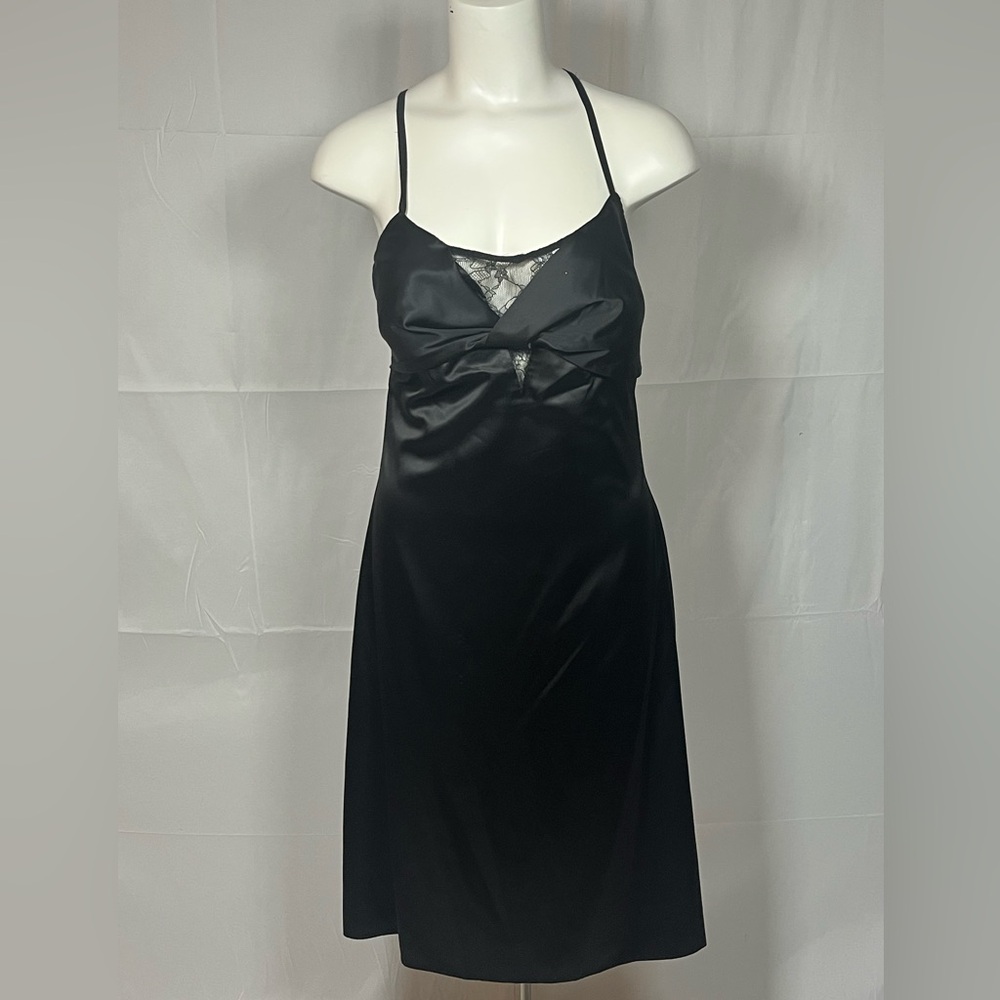 Guess Black Satin and Lace Slip Dress Sz 8